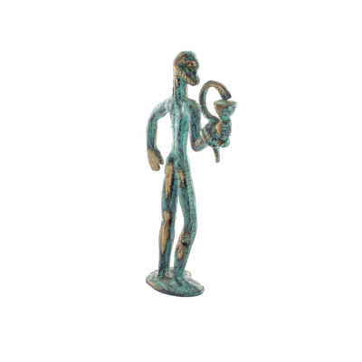 Asclepius: Medicinens gud, 13 cm helkroppsstaty Brons Ornament, antikens Grekland Brons 6 - grifon.se 