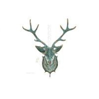 Deer symbol of elevation, morality, virtue, happiness and fertility, Head 40x36cm Bust statue Bronze decorative Bronze 1 - grifo