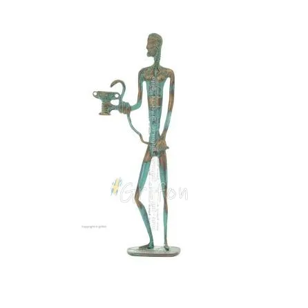 Asclepius: Medicinens gud, 35 cm helkroppsstaty Brons Ornament, antikens Grekland Brons 1 - grifon.se 