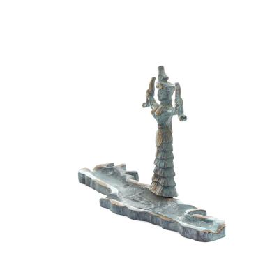 Snake Goddess, Fertility Goddess 20x10cm Brons, Helkroppsstaty Brons Ornament, Minoisk Civilisation, Antika Grekland Brons 2 - g