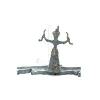 Snake Goddess, Fertility Goddess 20x10cm Brons, Helkroppsstaty Brons Ornament, Minoisk Civilisation, Antika Grekland Brons 4 - g