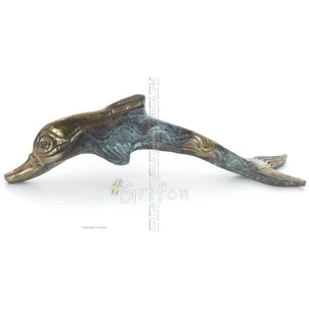 Delfin: symbol för frihet, glädje, styrka, harmoni 5x18cm Helkroppsstaty Bronsdekoration Brons 1 - grifon.se 