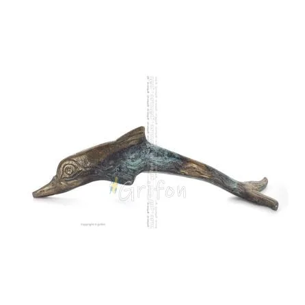Delfin: symbol för frihet, glädje, styrka, harmoni 3x14cm Helkroppsstaty Bronsdekoration Brons 1 - grifon.se 