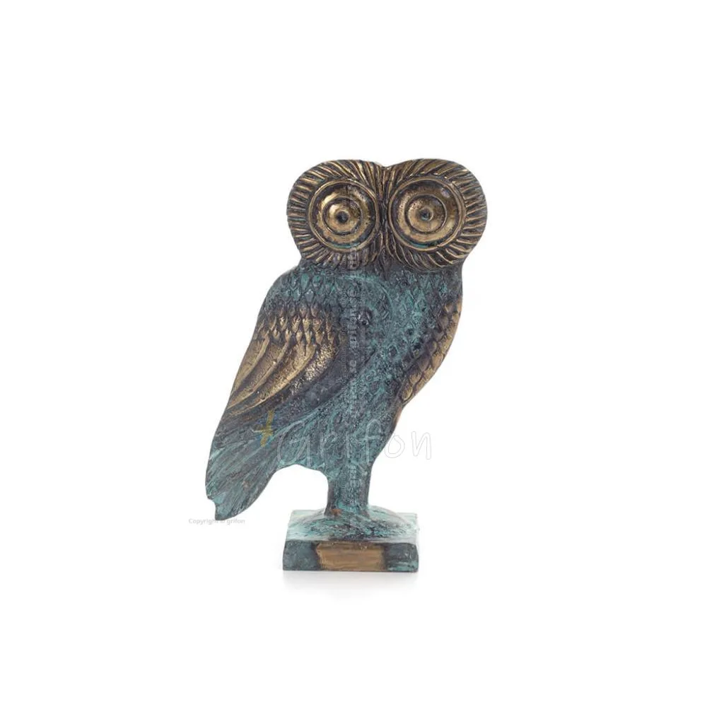 Uggla eller Glaucus 17cm Helkroppsstaty Bronsdekoration Brons 1 - grifon.se 