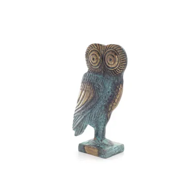 Uggla eller Glaucus 17cm Helkroppsstaty Bronsdekoration Brons 2 - grifon.se 