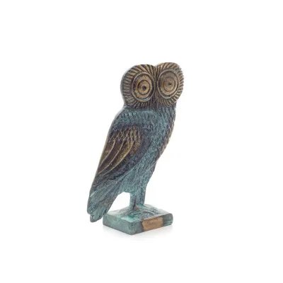 Uggla eller Glaucus 17cm Helkroppsstaty Bronsdekoration Brons 5 - grifon.se 
