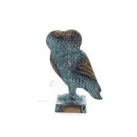 Uggla: den heliga fågeln, symbol för visdom, försiktighet, 10 cm helkroppsstaty Bronsprydnad Brons 4 - grifon.se 