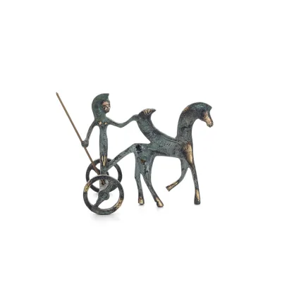 Athena eller Athana eller Athene: Vishetens gudinna på en vagn med Pegasus & spjut, 12 cm helkropps bronsdekoration Brons 4 - gr