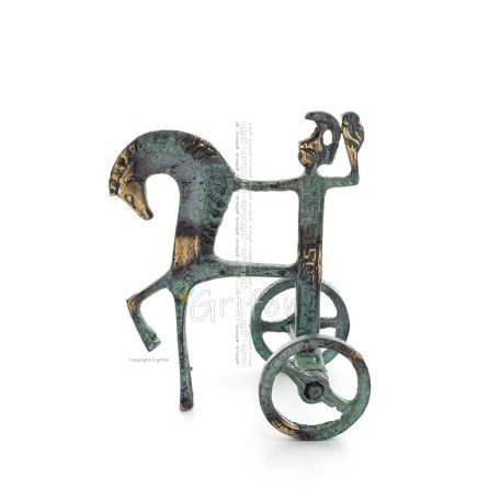 Athena eller Athana eller Athene: Vishetens gudinna 11 cm på en vagn med en hjälm och en uggla i handen, helkropps bronsdekorati