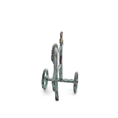 Athena eller Athana eller Athene: Vishetens gudinna 11 cm på en vagn med en hjälm och en uggla i handen, helkropps bronsdekorati