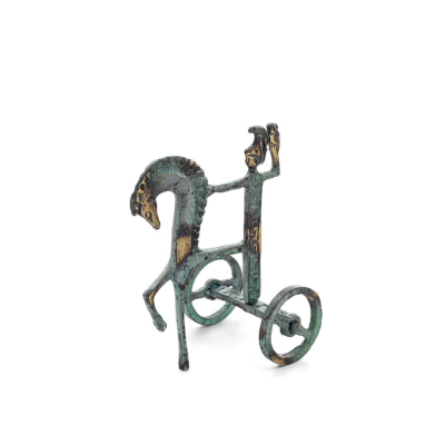 Athena eller Athana eller Athene: Vishetens gudinna 11 cm på en vagn med en hjälm och en uggla i handen, helkropps bronsdekorati