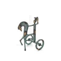 Athena eller Athana eller Athene: Vishetens gudinna 11 cm på en vagn med en hjälm och en uggla i handen, helkropps bronsdekorati