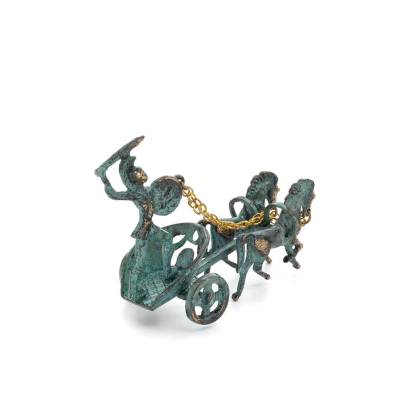 Chariot with Achilles: War Horses or Horse Races and the Invulnerable Warrior 13x10cm Bronze Ornament Bronze 3 - grifon.se 