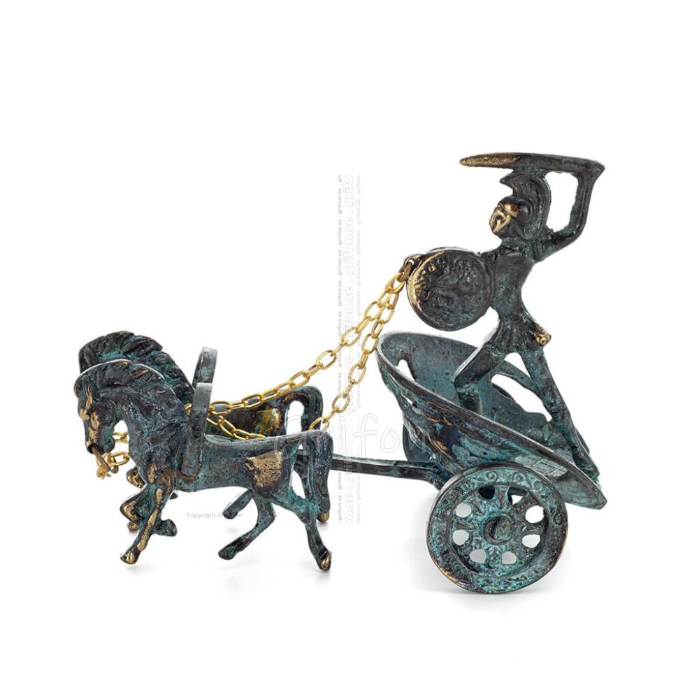 Chariot with Achilles: War Horses or Horse Races and the Invulnerable Warrior 16x13cm mässingsprydnad Brons 1 - grifon.se Chariot with Achilles: War Horses or Horse Races and the Invulnerable Warrior 16x13cm mässingsprydnad Brons 1 - grifon.se
