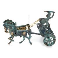 Chariot with Achilles: War Horses or Horse Racing Events and the Invulnerable Warrior 20x13.5cm Bronze Ornament Bronze 1 - grifo