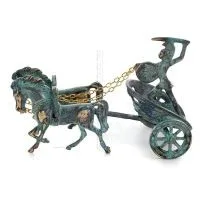 Chariot with Achilles: War Horses or Horse Racing Events and the Invulnerable Warrior 20x13,5 cm bronsprydnad Brons 1 - grifon.s