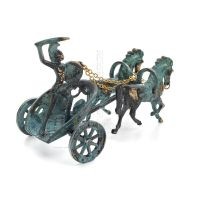 Chariot with Achilles: War Horses or Horse Racing Events and the Invulnerable Warrior 20x13.5cm Bronze Ornament Bronze 3 - grifo