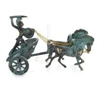 Chariot with Achilles: War Horses or Horse Racing Events and the Invulnerable Warrior 20x13,5 cm bronsprydnad Brons 4 - grifon.s
