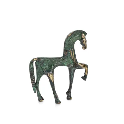 Bucephalus, Alexander den stores häst, symboliserar odelad vänskap, 12 cm, statyett med bas, bronsdekoration Brons 4 - grifon.se