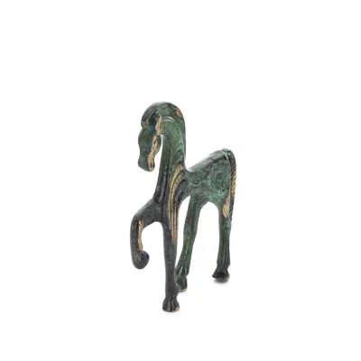 Bucephalus, Alexander den stores häst, symboliserar odelad vänskap, 12 cm, statyett med bas, bronsdekoration Brons 5 - grifon.se