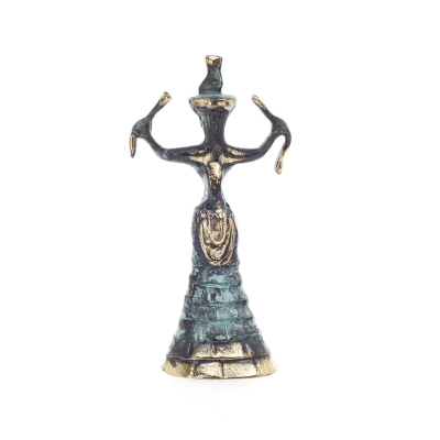 Snake Goddess, Fertility Goddess 19cm Brons, Helkroppsstaty Brons Ornament, Minoisk Civilisation, Antika Grekland Brons 4 - grif