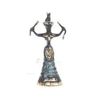 Snake Goddess, Fertility Goddess 19cm Brons, Helkroppsstaty Brons Ornament, Minoisk Civilisation, Antika Grekland Brons 4 - grif