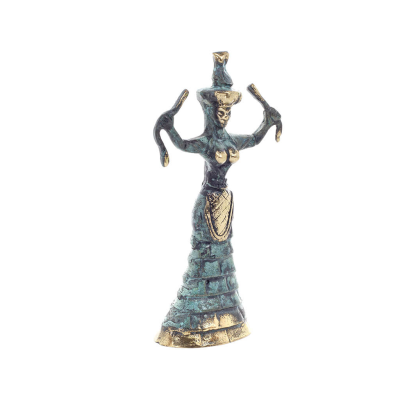 Snake Goddess, Fertility Goddess 19cm Brons, Helkroppsstaty Brons Ornament, Minoisk Civilisation, Antika Grekland Brons 5 - grif