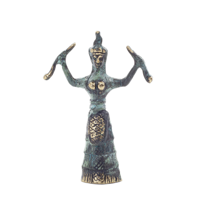 Snake Goddess, Fertility Goddess 13cm Brons, Helkroppsstaty Brons Ornament, Minoisk Civilisation, Antika Grekland Brons 1 - grif