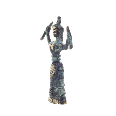 Snake Goddess, Fertility Goddess 13cm Brons, Helkroppsstaty Brons Ornament, Minoisk Civilisation, Antika Grekland Brons 2 - grif