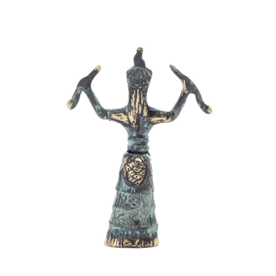Snake Goddess, Fertility Goddess 13cm Bronze, Full Body Statue Bronze Ornament, Minoan Civilization, Ancient Greece Bronze 4 - g