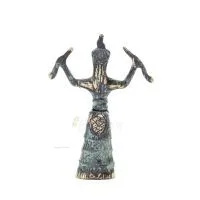 Snake Goddess, Fertility Goddess 13cm Bronze, Full Body Statue Bronze Ornament, Minoan Civilization, Ancient Greece Bronze 4 - g