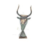 Minotaur: Drottning Pasiphaes son, Tjurhuvud, Tjurhuvud 15 cm Byst, dekorativ, minoisk kultur Brons 1 - grifon.se 