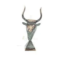Minotaur: Drottning Pasiphaes son, Tjurhuvud, Tjurhuvud 15 cm Byst, dekorativ, minoisk kultur Brons 1 - grifon.se 