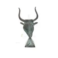 Minotaur: Drottning Pasiphaes son, Tjurhuvud, Tjurhuvud 15 cm Byst, dekorativ, minoisk kultur Brons 4 - grifon.se 
