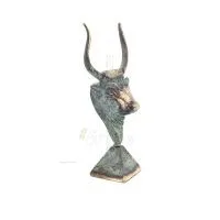 Minotaur: Drottning Pasiphaes son, Tjurhuvud, Tjurhuvud 15 cm Byst, dekorativ, minoisk kultur Brons 5 - grifon.se 