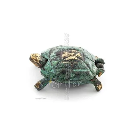 Sköldpadda 5x3 cm smyckeskrin, smyckeskrin, förvaringslåda, helkroppsstaty bronsprydnad Brons 1 - grifon.se 