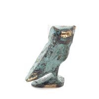 Uggla eller Glaucus: den heliga fågeln, symbol för visdom, försiktighet, 6 cm helkroppsstaty Bronsdekoration Brons 3 - grifon.se