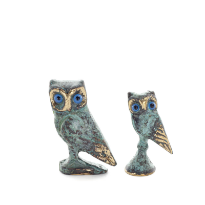 Owl or Glaucus: the sacred bird, symbol of wisdom, prudence, 6cm Full body statue Bronze decoration Bronze 6 - grifon.se 