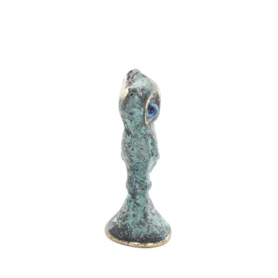 Uggla eller Glaucus: den heliga fågeln, symbol för visdom, försiktighet, platta 4,5x2cm Helkroppsstaty Bronsdekoration Brons 4 -