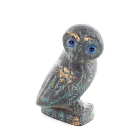 Owl or Glaucus: the sacred bird, symbol of wisdom, prudence, 5cm Full body statue Bronze decoration Bronze 1 - grifon.se 