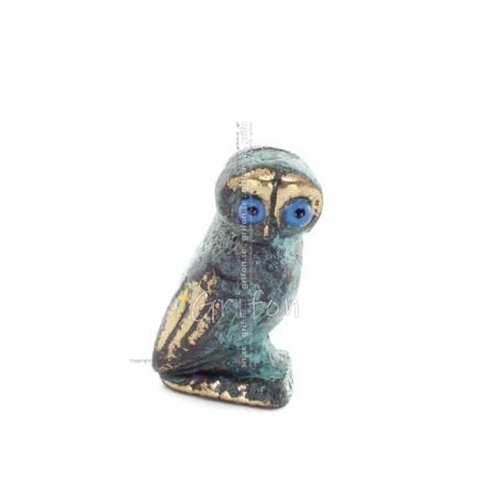 Owl or Glaucus: the sacred bird, symbol of wisdom, prudence, 2.5x1.5cm Full body statue Bronze decoration Bronze 1 - grifon.se 