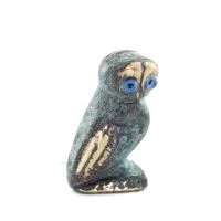 Uggla eller Glaucus: den heliga fågeln, symbol för visdom, försiktighet, 2,5x1,5 cm helkroppsstaty Bronsdekoration Brons 5 - gri
