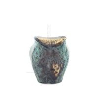 Uggla eller Glaucus: den heliga fågeln, symbol för visdom, försiktighet, Uggla en 4,5x4 cm helkroppsstaty Bronsdekoration Brons 