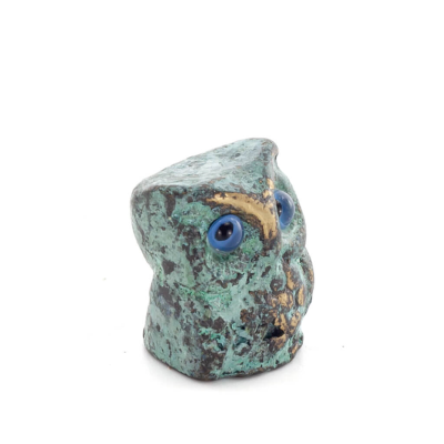 Owl or Glaucus: the sacred bird, symbol of wisdom, prudence, mini 2.5x2cm Full body statue Bronze decorative Bronze 5 - grifon.s