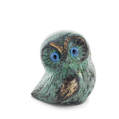 Owl or Glaucus: the sacred bird, symbol of wisdom, prudence, small 4x3cm Full body statue Bronze decoration Bronze 1 - grifon.se