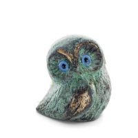 Owl or Glaucus: the sacred bird, symbol of wisdom, prudence, small 4x3cm Full body statue Bronze decoration Bronze 1 - grifon.se