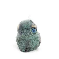 Uggla eller Glaucus: den heliga fågeln, symbol för visdom, försiktighet, liten 4x3 cm helkroppsstaty Bronsdekoration Brons 4 - g