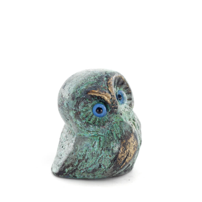Owl or Glaucus: the sacred bird, symbol of wisdom, prudence, small 4x3cm Full body statue Bronze decoration Bronze 5 - grifon.se