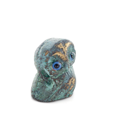 Owl or Glaucus: the sacred bird, symbol of wisdom, prudence, mini 3x2.5cm Full body statue Bronze decoration Bronze 5 - grifon.s