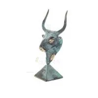 Minotaur: Drottning Pasiphaes son, tjurhuvud, tjurhuvud 20 cm byst, dekorativ staty, minoisk civilisation Brons 2 - grifon.se 